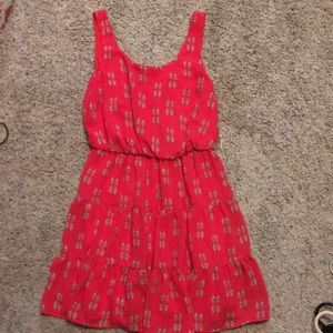 Red dress with Aztec print